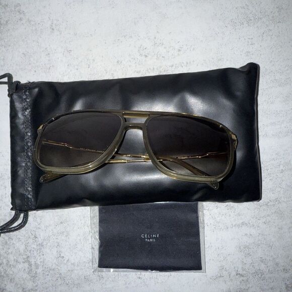 Celine Square Gold CL400271 Blogger Retro Style Gradient Sunglasses $422 Retail - Picture 5 of 12